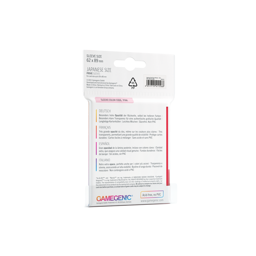 Gamegenic Prime Sleeves Japanese Size (60 stk)