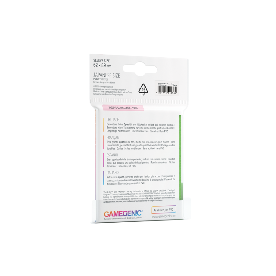 Gamegenic Prime Sleeves Japanese Size (60 stk)