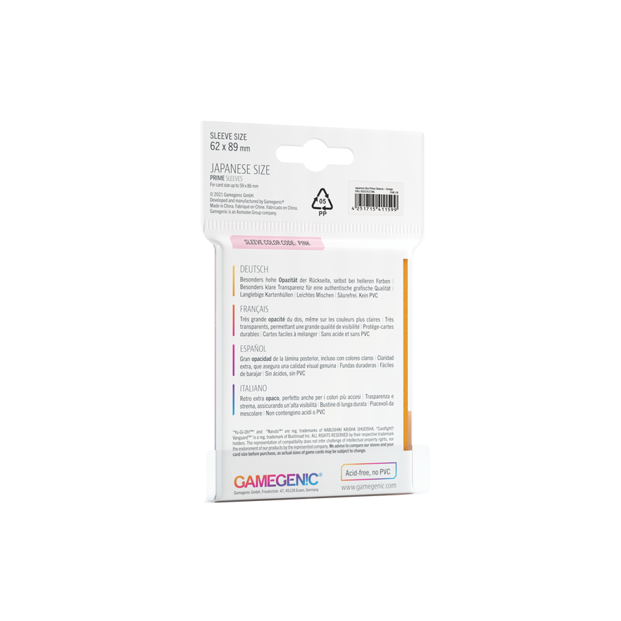 Gamegenic Prime Sleeves Japanese Size (60 stk)