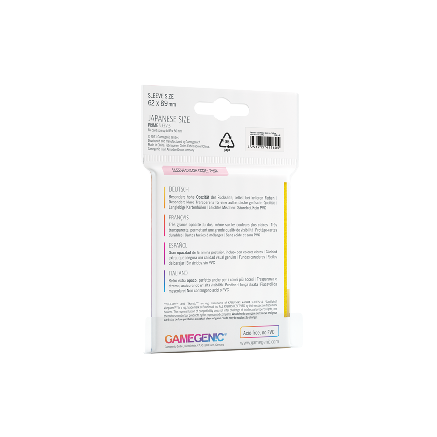 Gamegenic Prime Sleeves Japanese Size (60 stk)