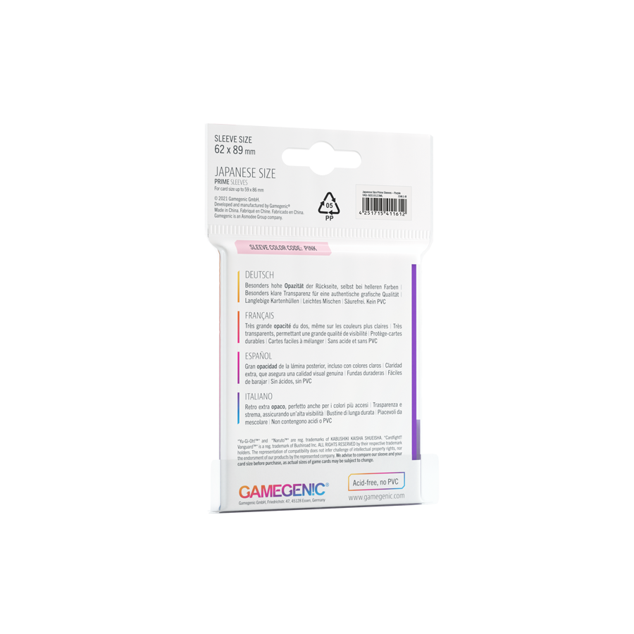 Gamegenic Prime Sleeves Japanese Size (60 stk)