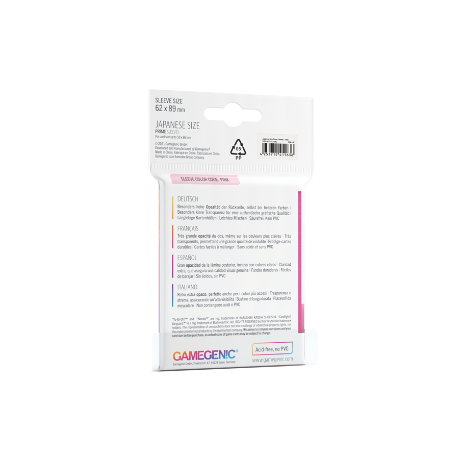 Gamegenic Prime Sleeves Japanese Size (60 stk)