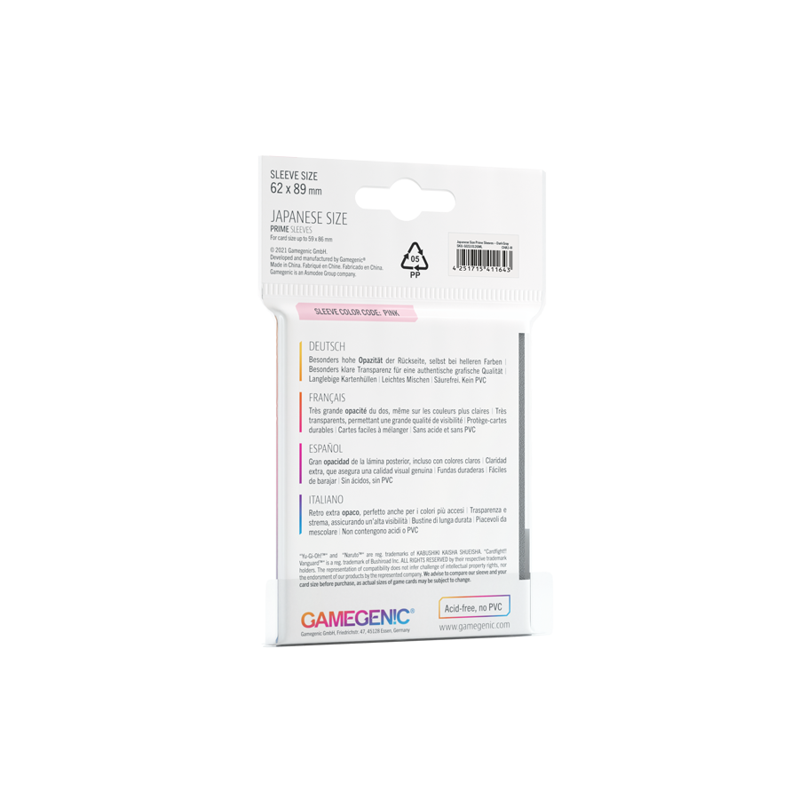 Gamegenic Prime Sleeves Japanese Size (60 stk)