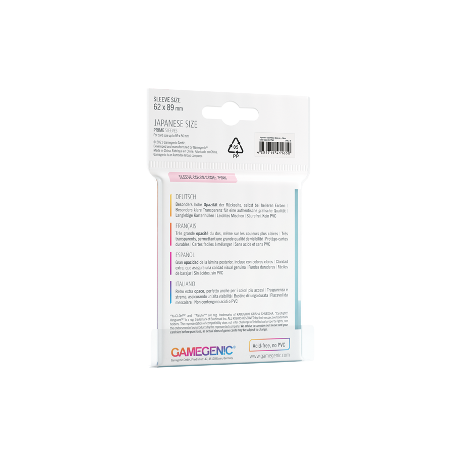Gamegenic Prime Sleeves Japanese Size (60 stk)