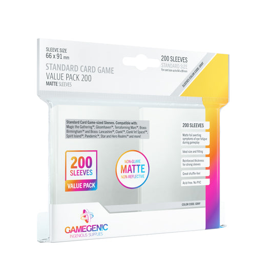 Gamegenic Standard Value Pack Matte Clear Sleeves (200)