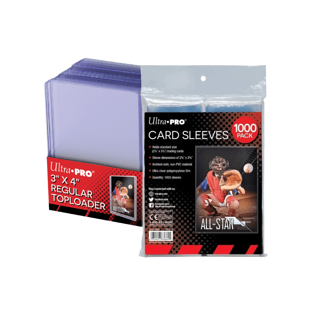 Ultra Pro Toploader (1000 stk + 1000 Sleeves) – Pokestore