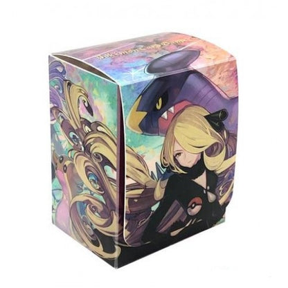 Pokemon Center Japan deck-boks med Cynthia og Garchomp, sett fra siden