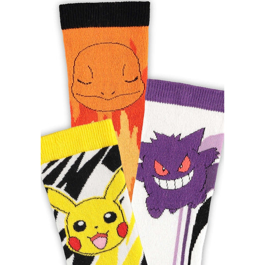Pokemon Crew Socks (Pikachu, Charmander & Gengar)