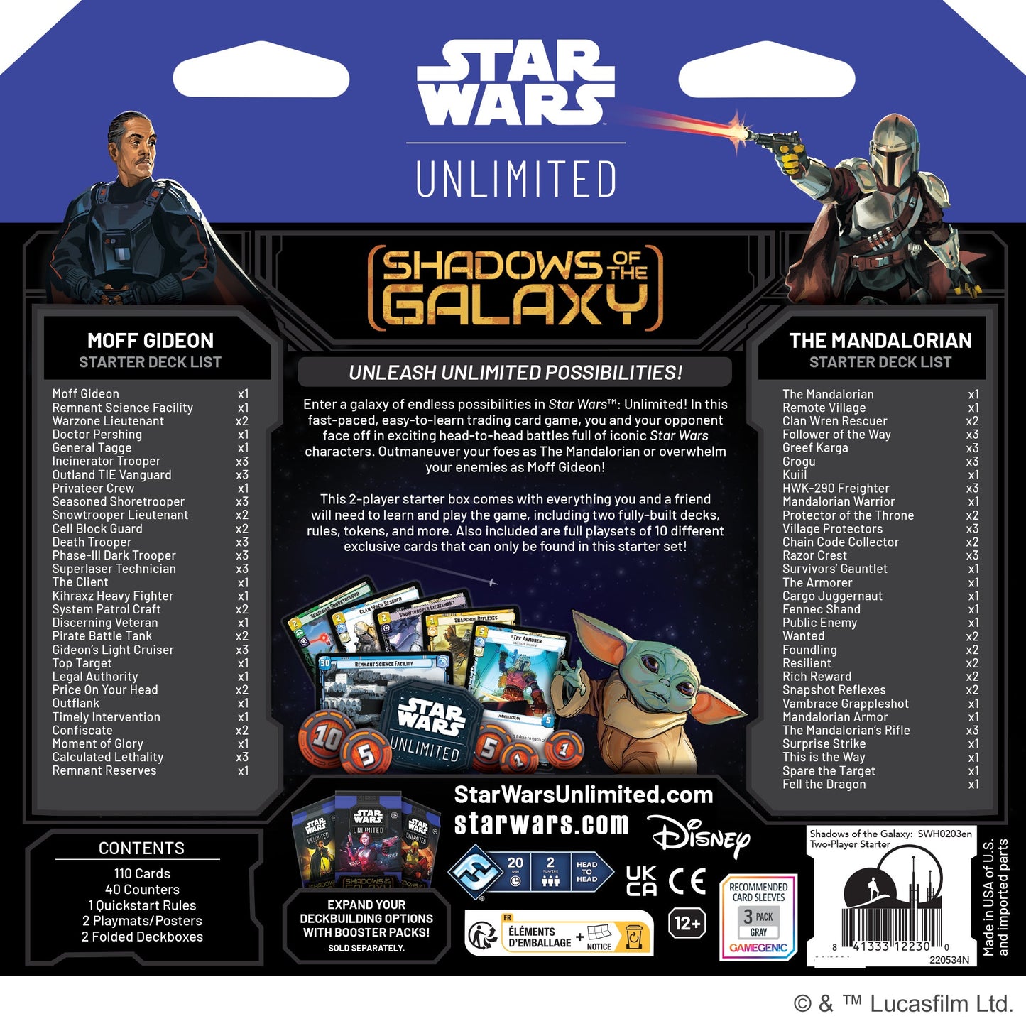 Star Wars Unlimited Shadows of The Galaxy Two Player Starter