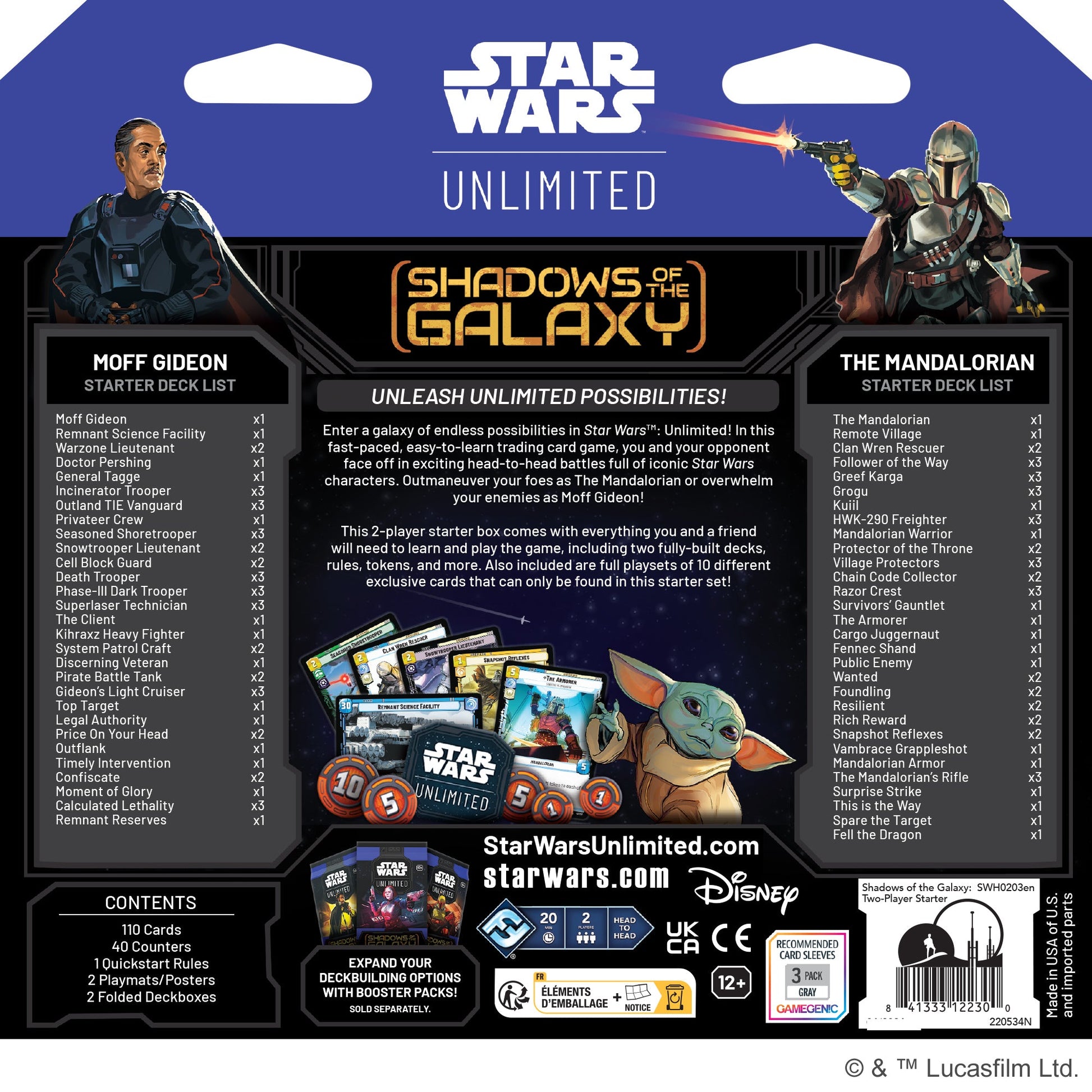 Star Wars Unlimited Shadows of The Galaxy Two Player Starter