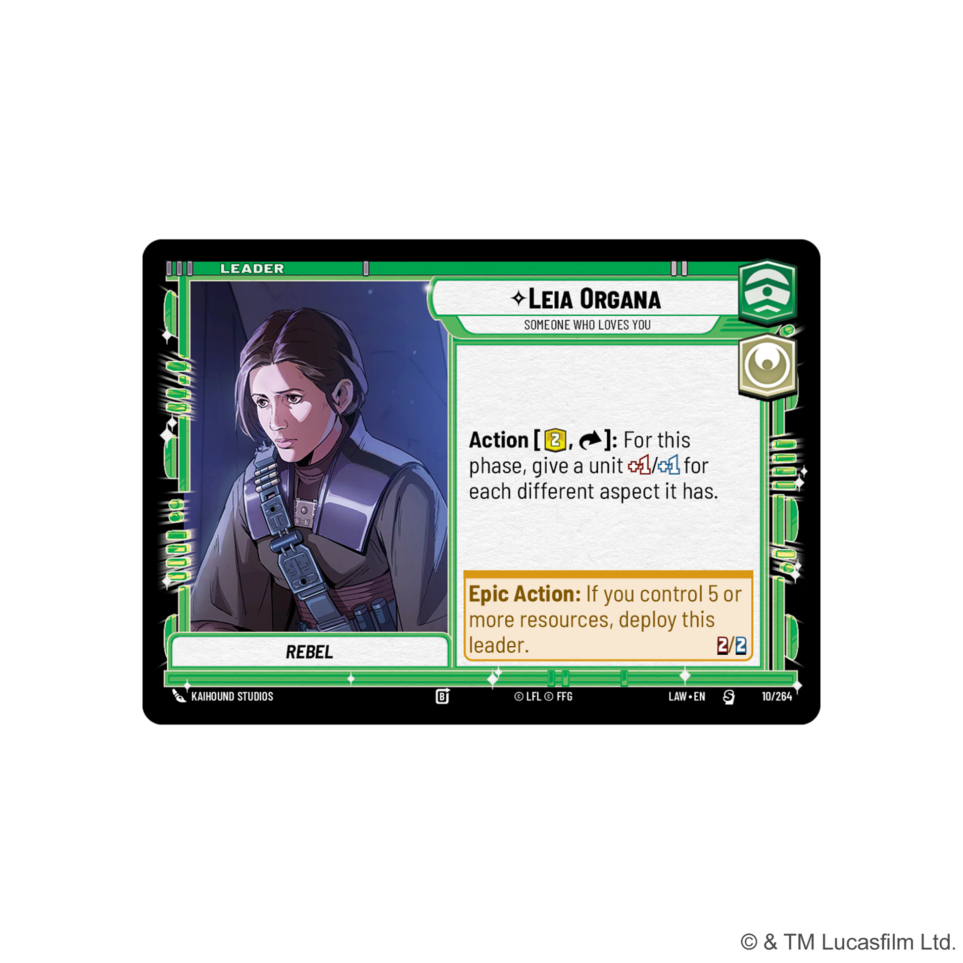 Leia Organa leader-kortet fra Spotlight Decket