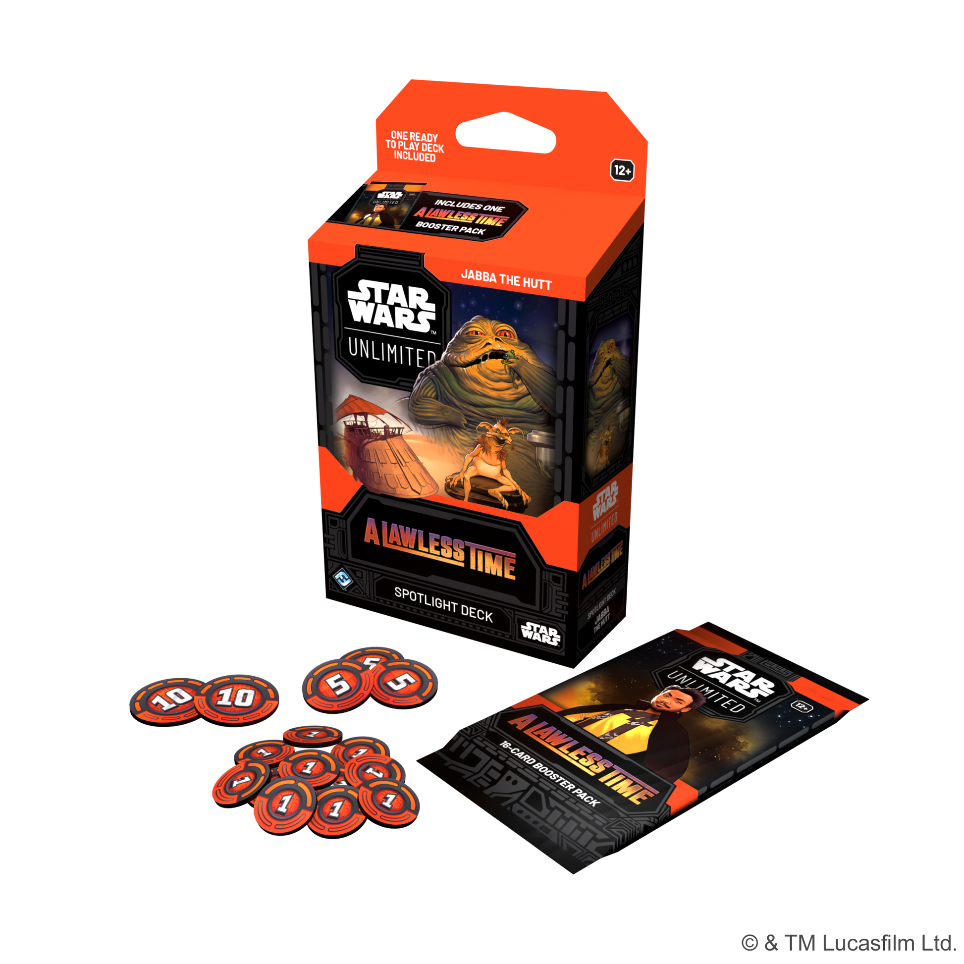 Jabba the Hutt Spotlight Deck med damage counters og booster pakke