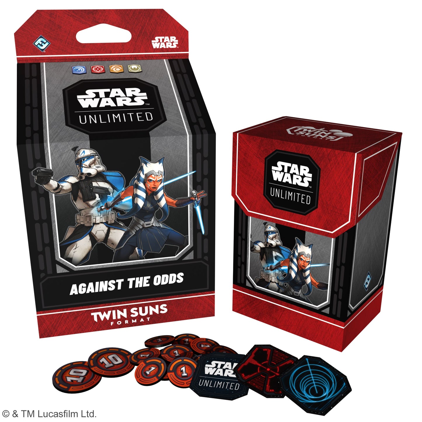 Against the Odds Twin Suns Deck med Ahsoka Tano og Captain Rex, med deck box og tokens