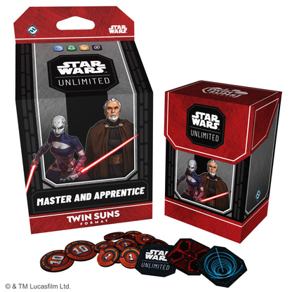 Master and Apprentice Twin Suns Deck med Count Dooku og Asajj Ventress, med deck box og tokens