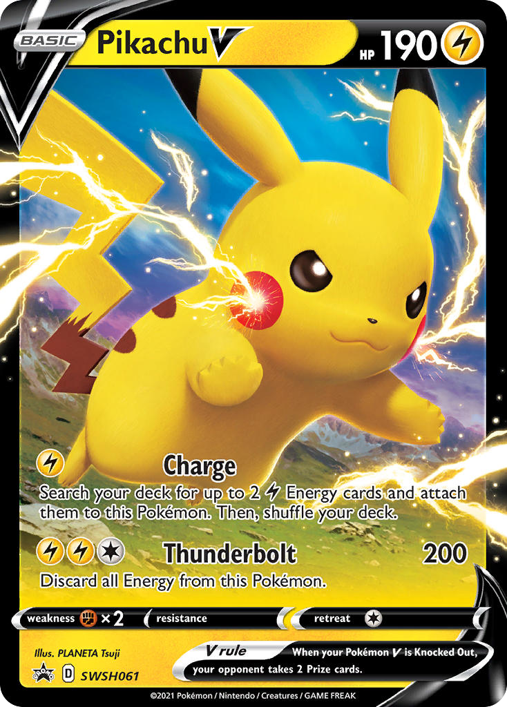 Pikachu V SWSH061 Black Star Promo kort