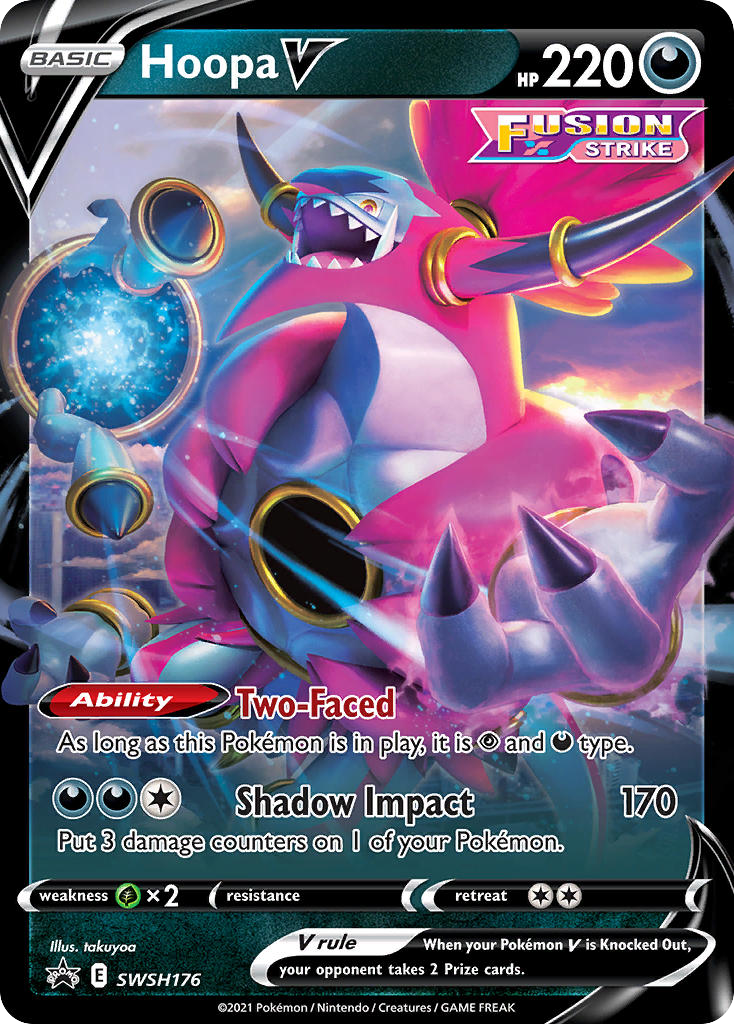 Pokemon Hoopa V SWSH176 JUMBO Black Star Promo kort