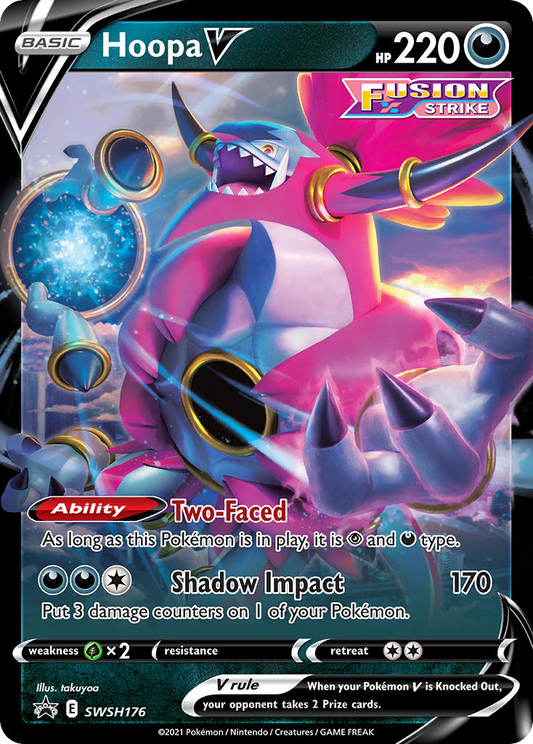 Pokemon Hoopa V SWSH176 JUMBO Black Star Promo kort