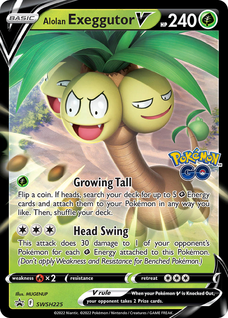 Alolan Exeggutor V SWSH225 JUMBO Black Star Promo kort