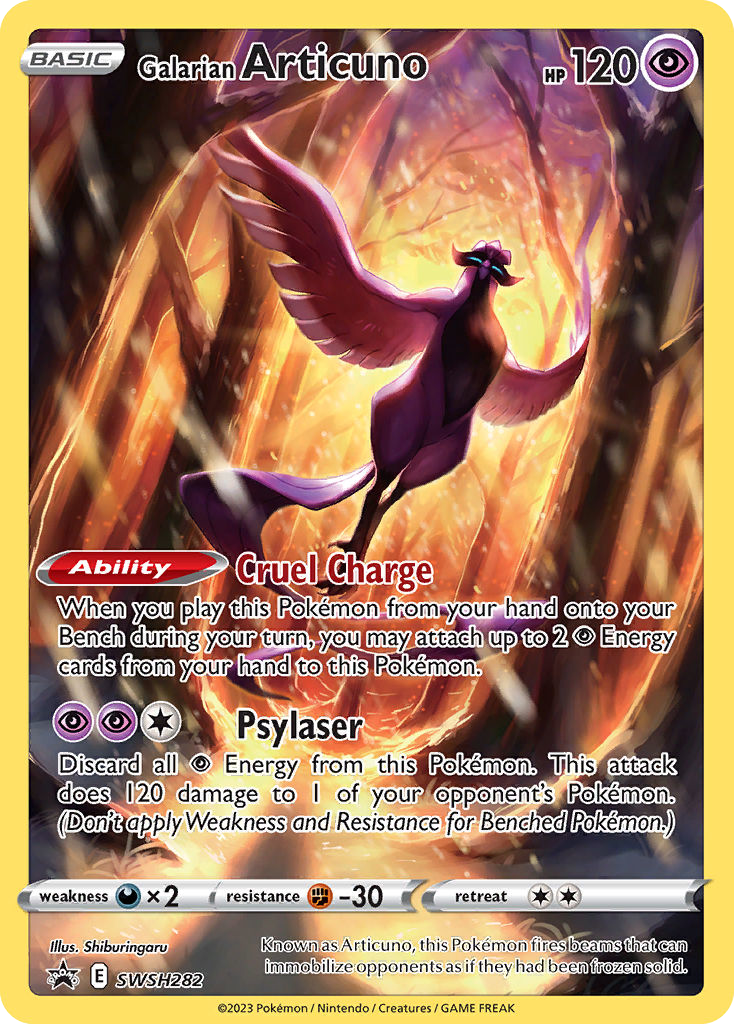 Galarian Articuno SWSH282 Black Star Promo kort