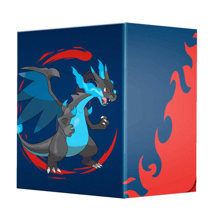 Ultra Pro Pokemon Mega Charizard X 100+ deck box i mørkeblått med rød flammedetalj