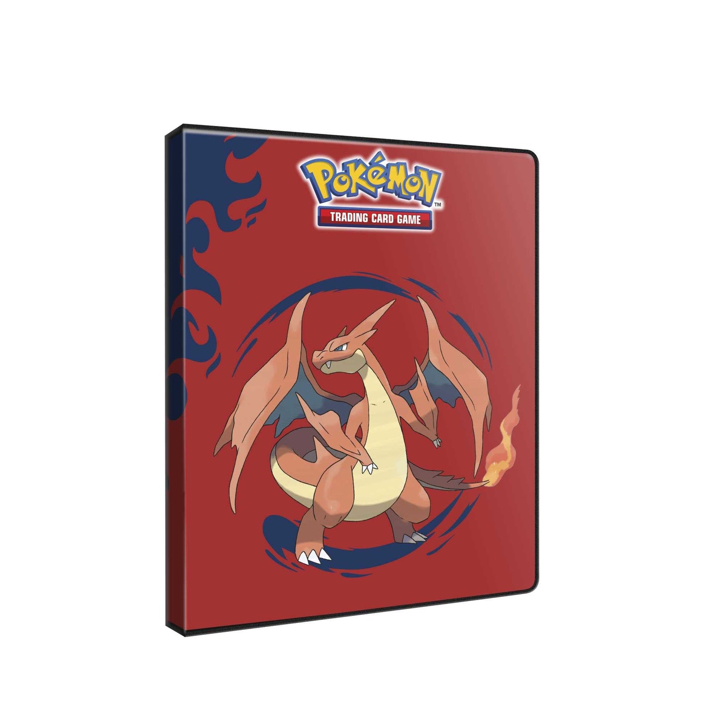 Ultra Pro 4-lommers portfolio med Mega Charizard Y sett fra siden i vinkel