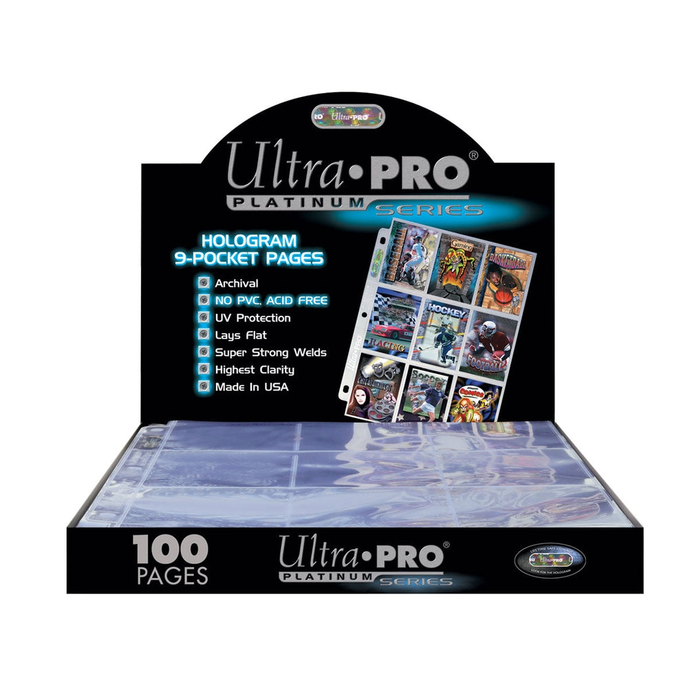Ultra Pro 9-Pocket Platinum Pages 3 Hole for Album (100 stk)