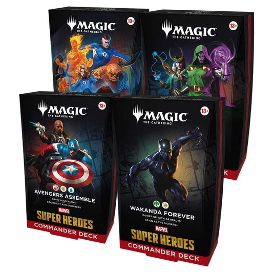 Magic The Gathering Marvel Super Heroes Commander Deck Display (4 decks)
