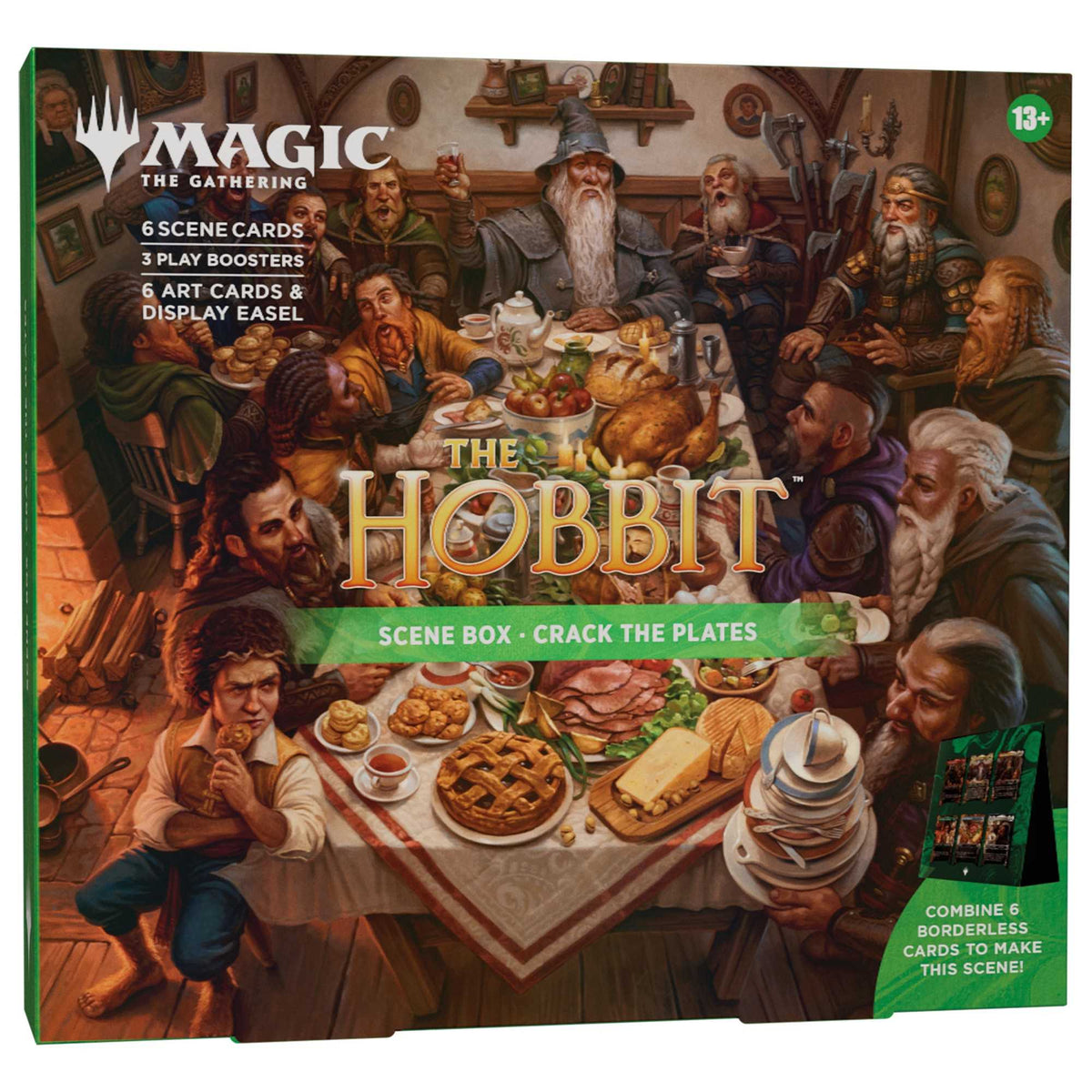 Magic The Gathering The Hobbit Scene Box Crack the Plates med dvergene og Gandalf rundt et bord fullt av mat hjemme hos Bilbo