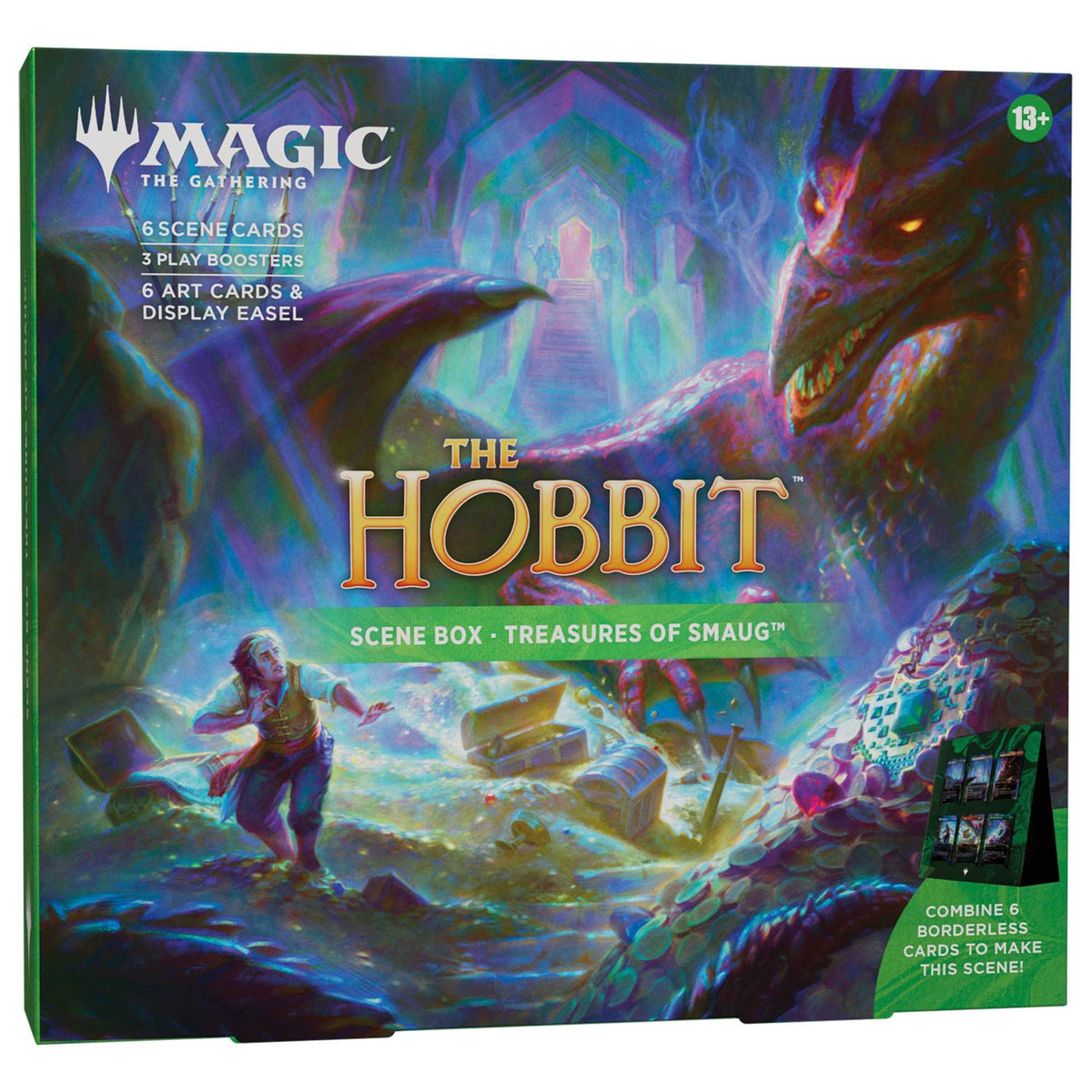 Magic The Gathering The Hobbit Scene Box Treasures of Smaug med Bilbo foran dragen Smaug og skatten i Erebor