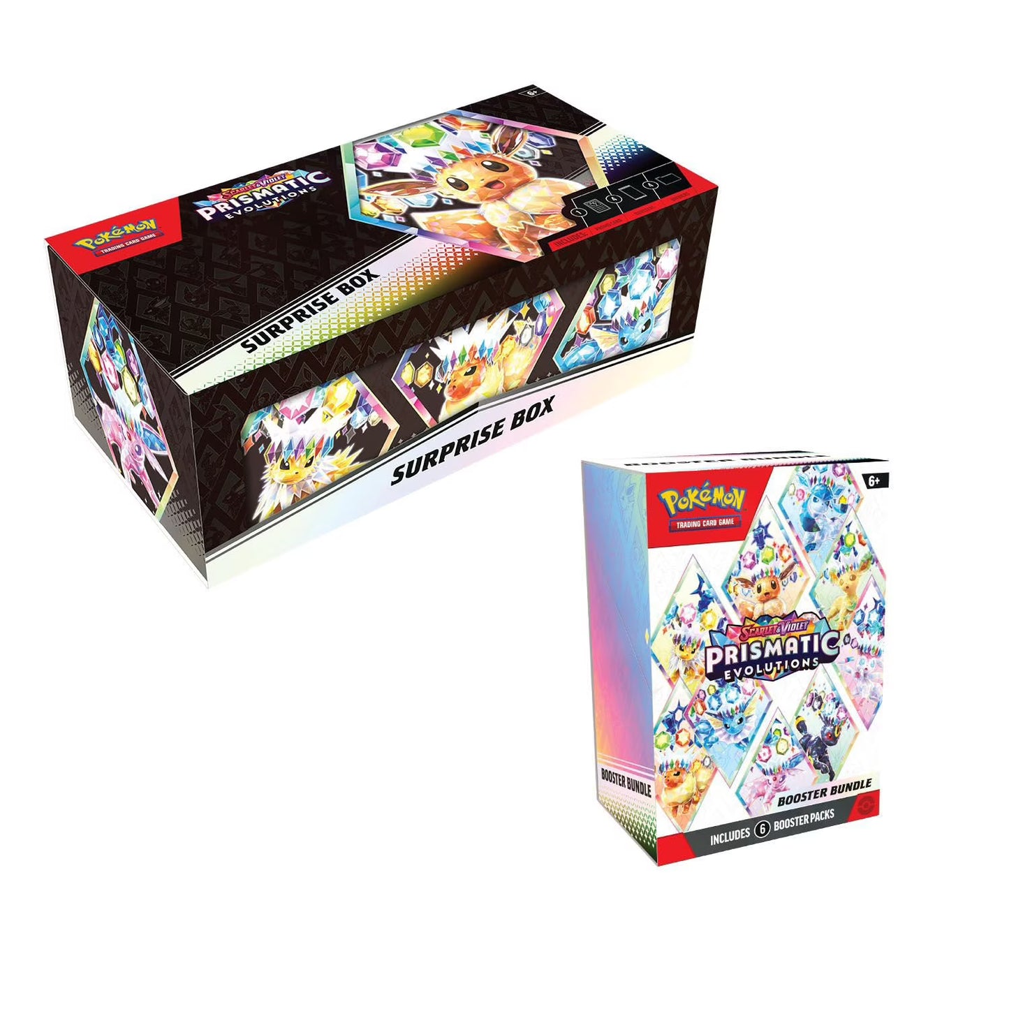 Pokemon Prismatic Evolutions Surprise Box + Booster Bundle