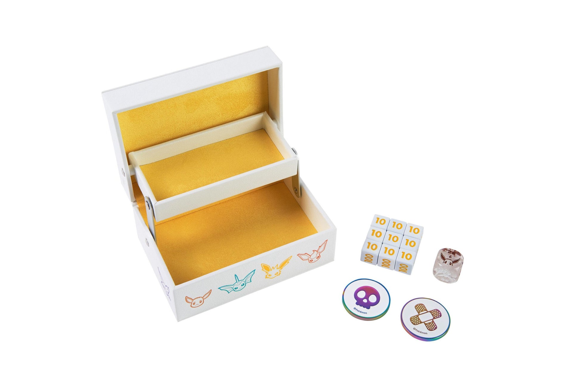 Pokemon Nine Colors Gathering Kinesisk Advanced Gift Box Jolteon – en eske til skademarkører, 9 skadeterninger, en mynt-terning