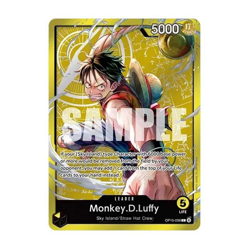 Leader-kortet Monkey D. Luffy OP15-098 i gult, Sky Island / Straw Hat Crew