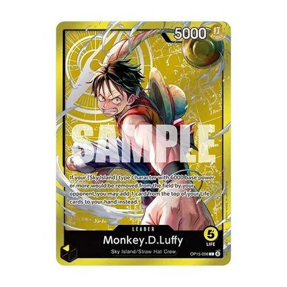 Leader-kortet Monkey D. Luffy OP15-098 i gult, Sky Island / Straw Hat Crew