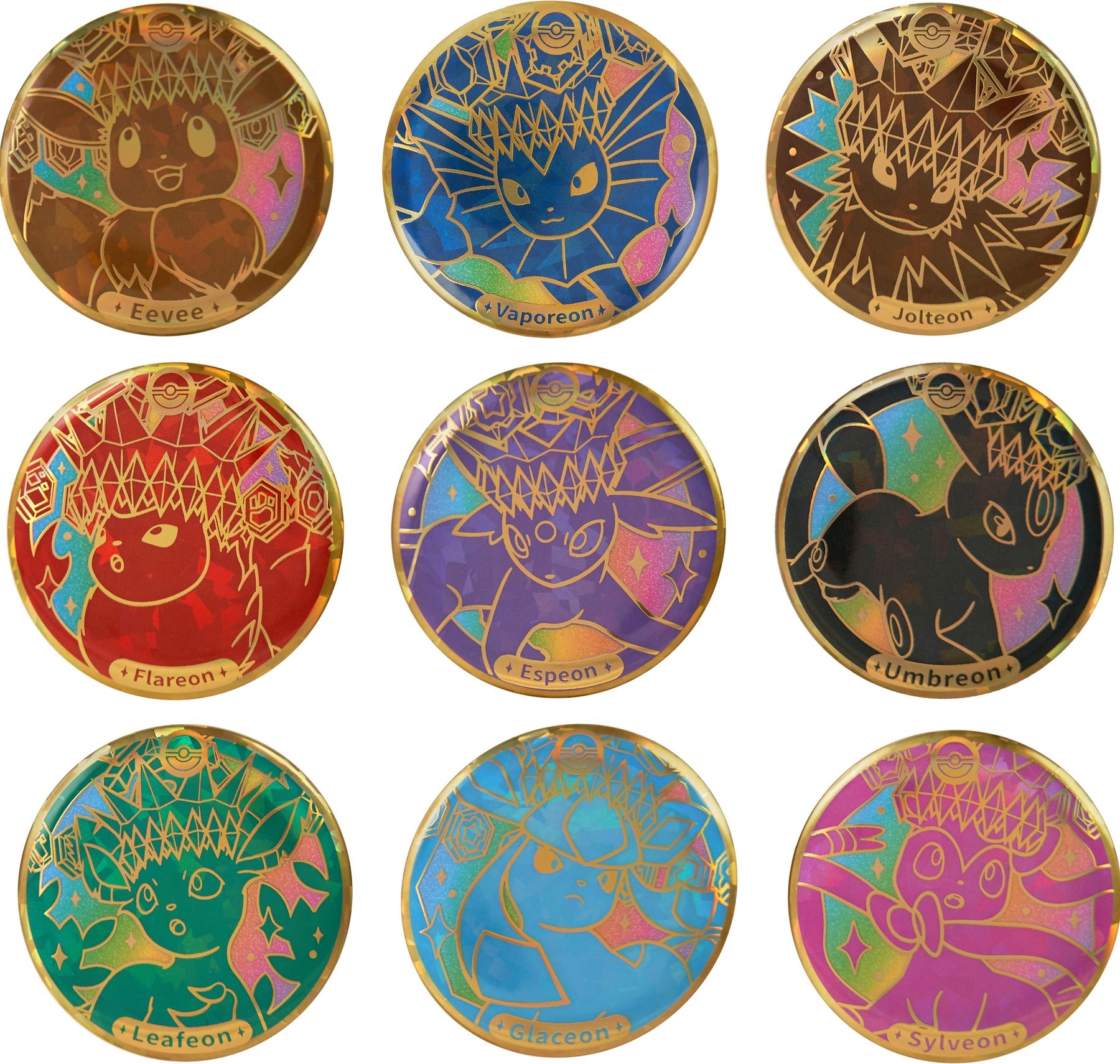 Pokemon Terastal Gathering Kinesisk Badge Box – de 9 hemmelige merkene i gull