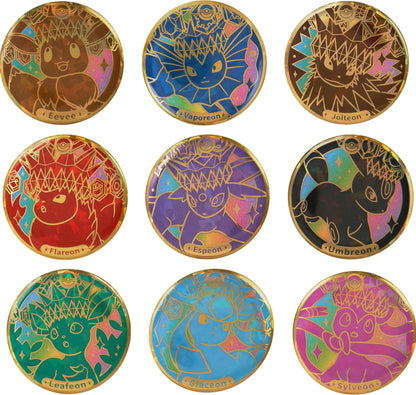 Pokemon Terastal Gathering Kinesisk Badge Box – de 9 hemmelige merkene i gull