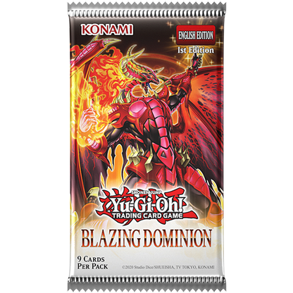 Yu-Gi-Oh! Blazing Dominion booster pakke med 9 kort, English Edition 1st Edition