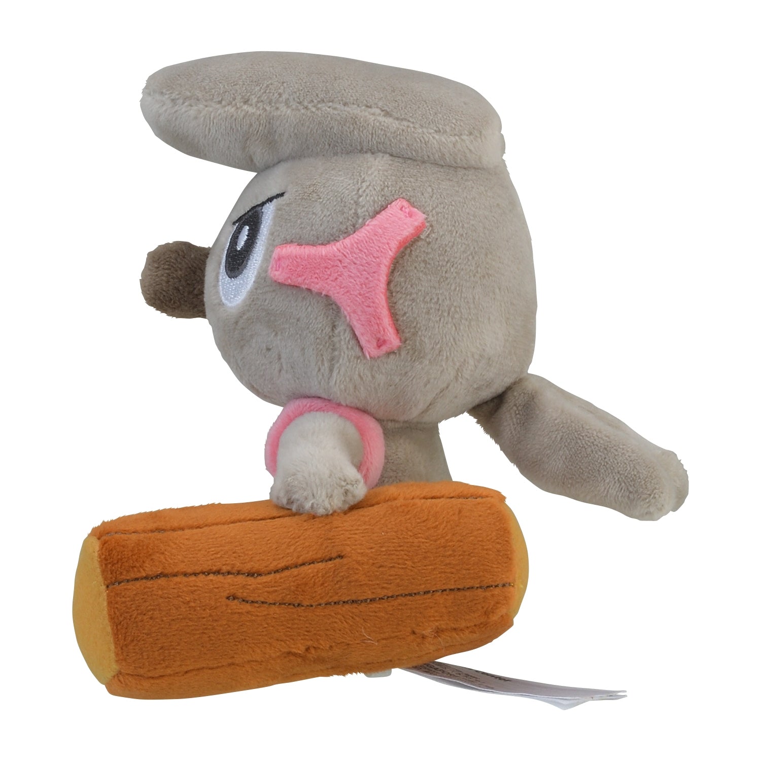 Timburr Fit Plush fra Pokemon Center Japan, sett fra siden
