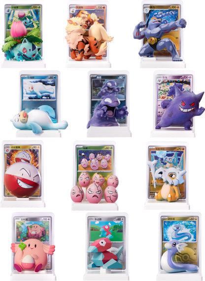 Pokemon Dream Painting Collect 151 Kinesisk Figur Blindboks – alle 12 figurene med kortholder og matchende kort