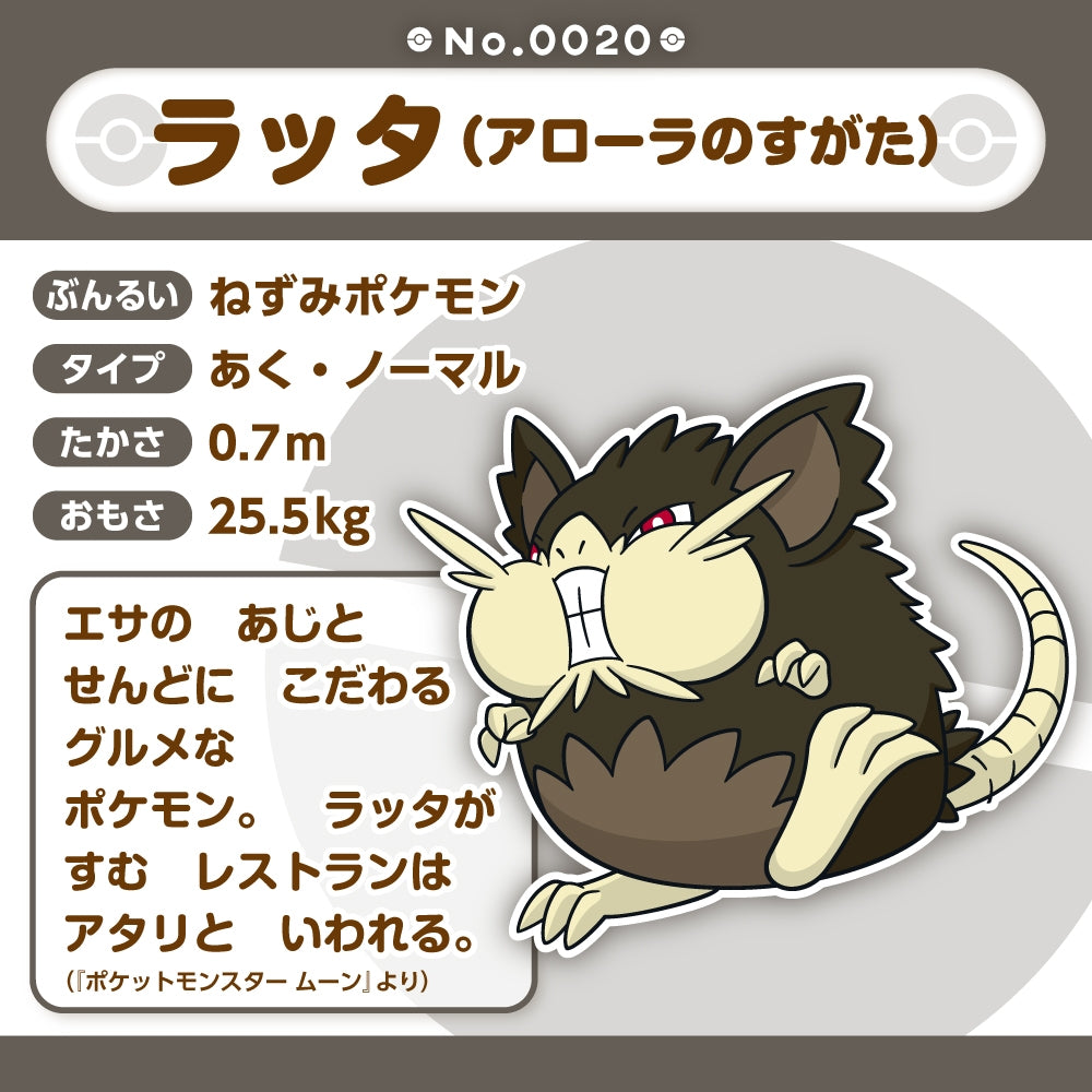 Pokemon Center Japan Alolan Raticate Fit Plush