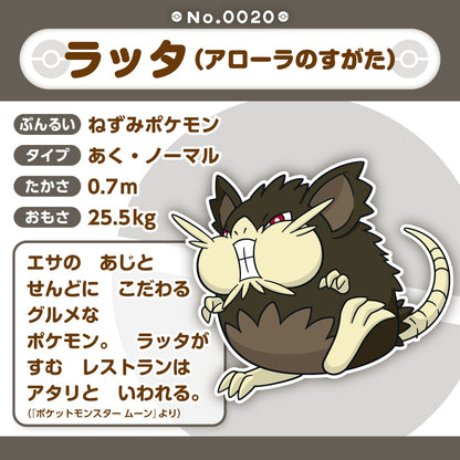Pokemon Center Japan Alolan Raticate Fit Plush