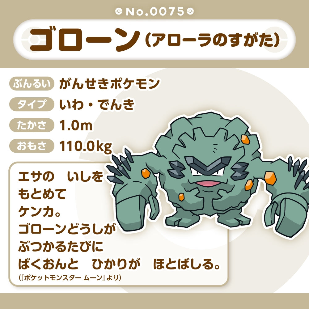 Pokemon Center Japan Alolan Graveler Fit Plush
