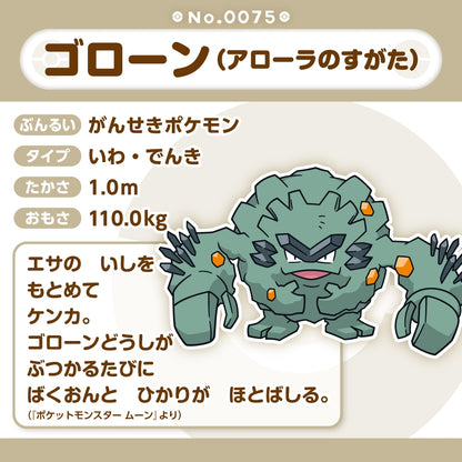 Pokemon Center Japan Alolan Graveler Fit Plush