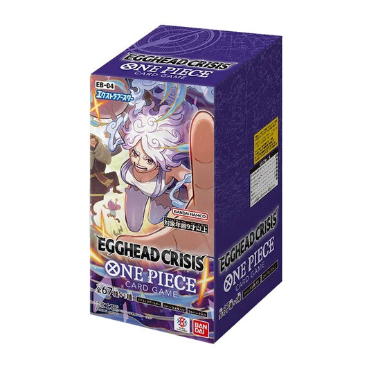 Japansk One Piece EB-04 Egghead Crisis booster box, lilla boks med Luffy i Gear 5