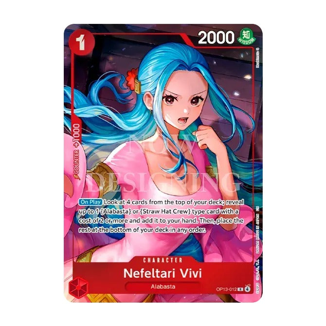 Promokortet Nefeltari Vivi OP13-012 med ny illustrasjon, character-kort i rødt