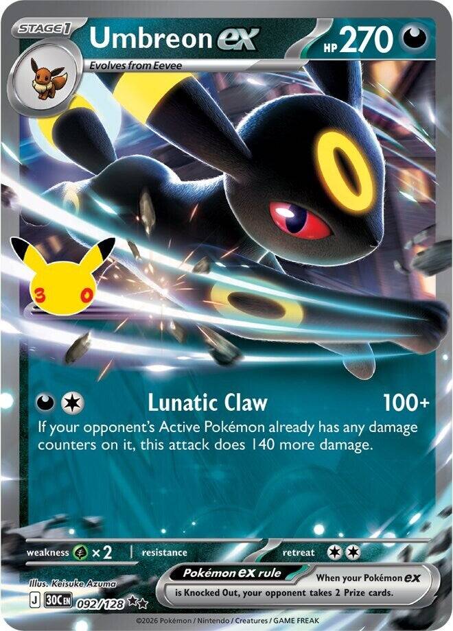 Pokemon 30th Celebration Umbreon ex Battle Deck