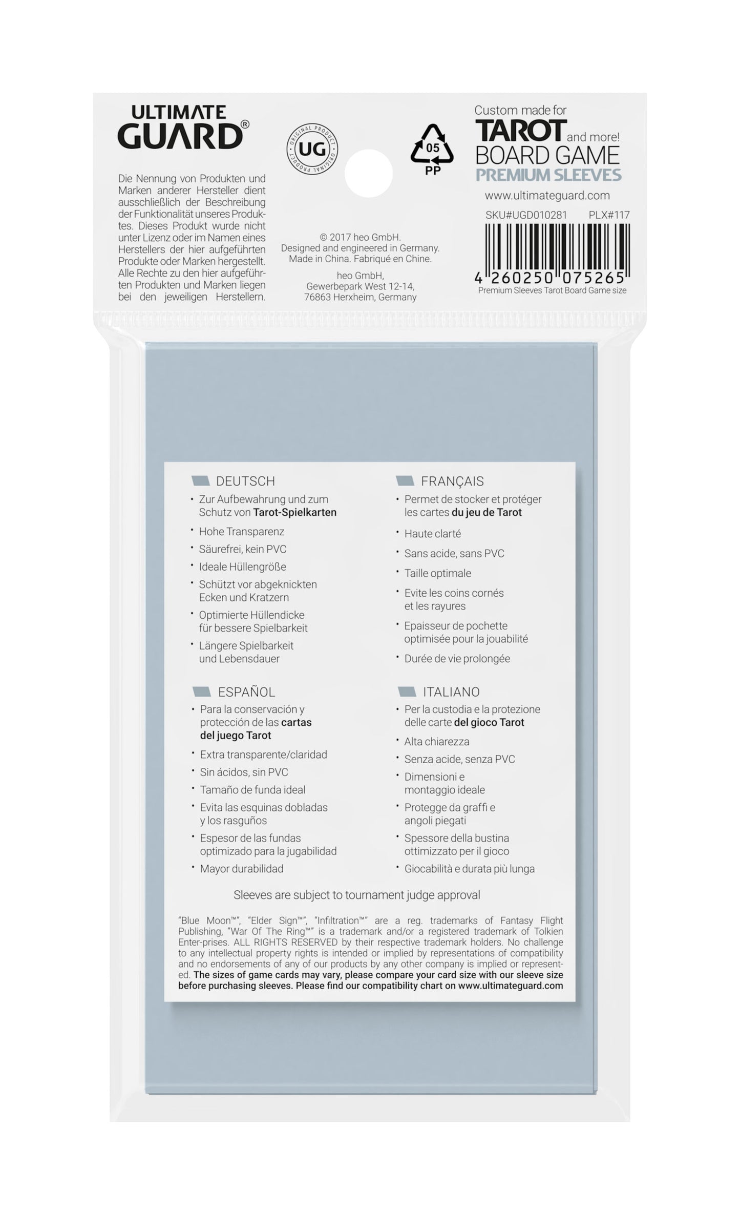 Ultimate Guard Board Game Tarot Sleeves (50)