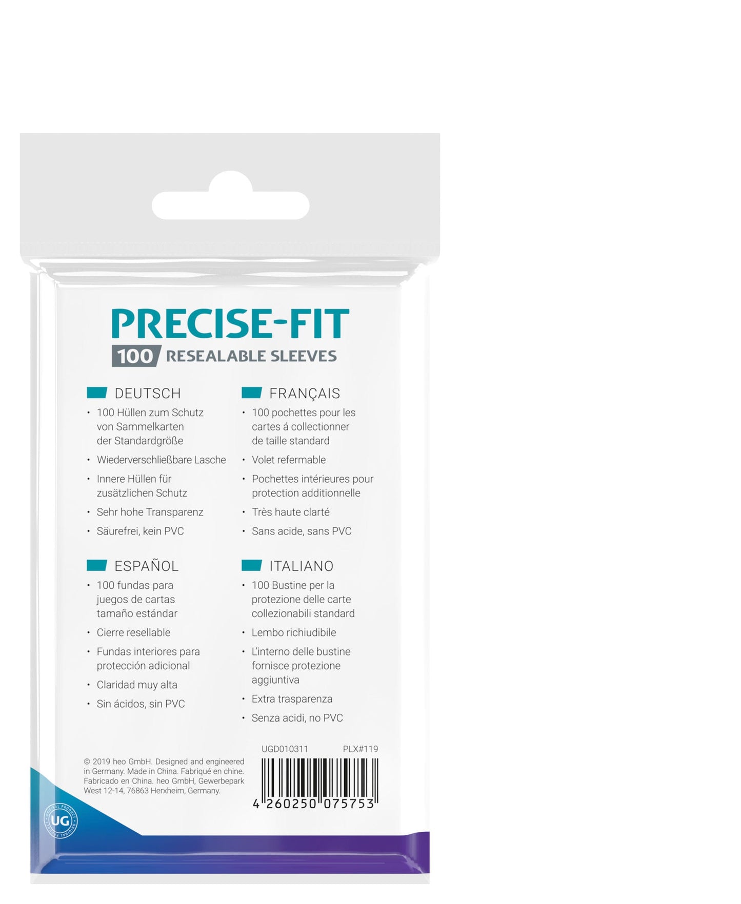 Ultimate Guard Resealable Precise Fit Sleeves (100)