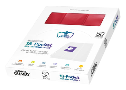 Ultimate Guard 18-Pocket Pages Side-Loading Red (50 stk)