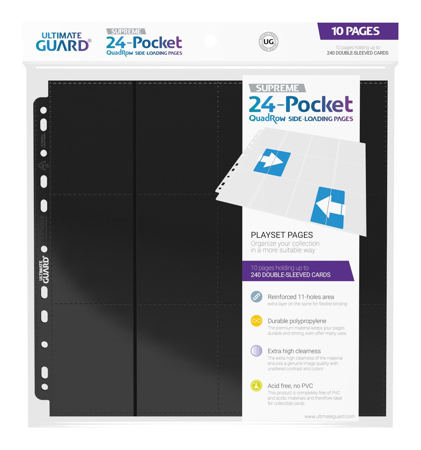 Ultimate Guard 24-Pocket QuadRow Pages Side-Loading for Album (10 stk)