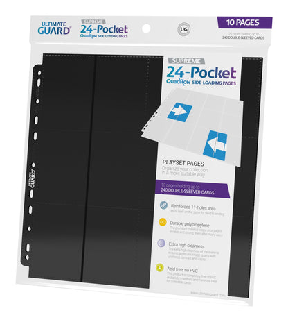Ultimate Guard 24-Pocket QuadRow Pages Side-Loading for Album (10 stk)